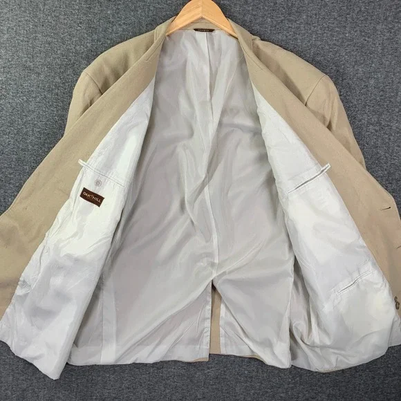 Oak Hill Linen Blazer Jacket Men 58L Beige Oversize DXL Sport Coat Suit Jacket
